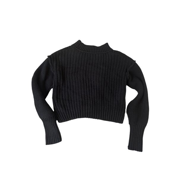 Free People | Black Cotton-Blend Pullover Bell Song Sweater | Size XS - Picture 9 of 13